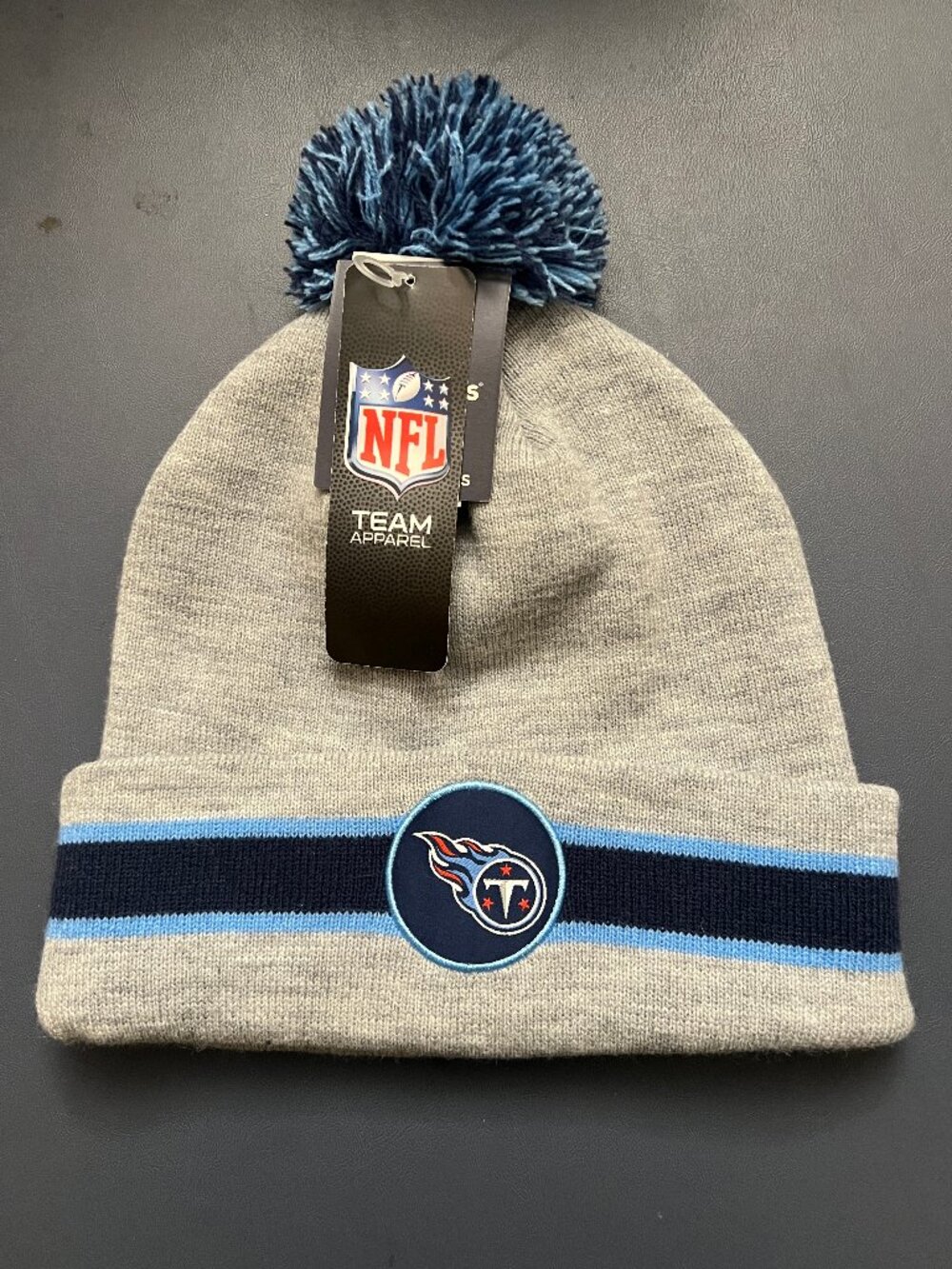 Fanatics Tennessee Titans NFL Beanie Hat Unisex One Size Gray Cuffed Knit Pom